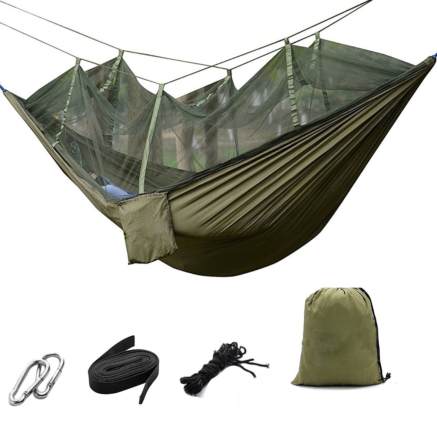 Suyi Portable Folding Double Parachute Camping Hammock – Stealth ...